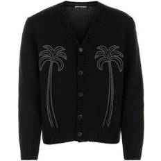 Herre - Viskose Trøjer Palm Angels Nylon Blend Cardigan Strik Herre - Sort