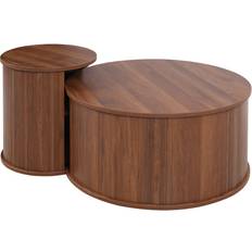 Round Nesting Tables Millwood Pines Coriene Walnut Nesting Table 29.1" 2pcs