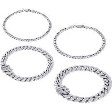 Miami Cuban Link Chain Bracelet 10k White Gold