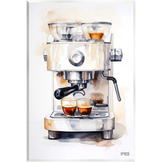 Interior Details Stupell Industries Modern Espresso Machine Wall Plaque 15.0 H x 10.0 W x 0.5 D Framed Art 10x15"