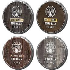 4 beard balm variety pack (1oz each) spiced vanilla, sweet tobacco, majestic