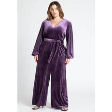 3XL Jumpsuits & Overalls Eloquii Plus Size Velvet Wide Leg Jumpsuit - Eden