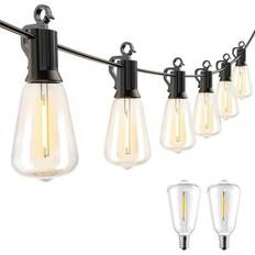 LED Lamps Brightown 52-Light (2-Spare) 100 ft. Indoor/Outdoor Plug-In Integrated LED Edison String -Light