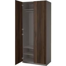 IKEA Garderobskombination Mörkgrå Mörkbrun 100 x 60 x 236 cm Garderob