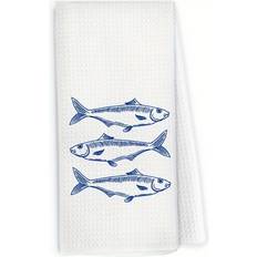 OEKO-TEX Kitchen Towels Temu Fish Linen 18x26 Inches Kitchen Towel Blue