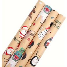 Animal Wrapping Paper & Gift Wrapping Supplies Temu Christmas Gift Wrapping Paper Set Of 4 Rolls