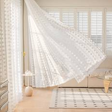 Temu French Pastoral White Gauze Curtain 1 pc