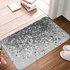 Polyester Entrance Mats Temu Glitter Print Polyester Doormat Rectangle