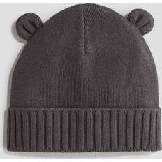 H&M Finstickad Bomullsbeanie - Mörkgrå