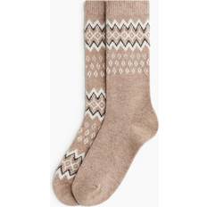 Dam - Guld Strumpor H&M Stickade Sockor 2-pack - Beigemelerad/Mönstrad