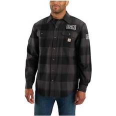 Carhartt S Shirts Carhartt Heavyweight Flannel Plaid Long Sleeve Shirt - Black