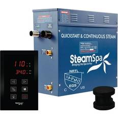 Black Sauna Heaters SteamSpa SWCORP, Oasis 7.5 KW QuickStart ACU-Steam Bath Generator Package in Black