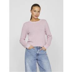 Dam - Lila Tröjor Vila Vidalo O-Neck L/S Stickad - Rosa