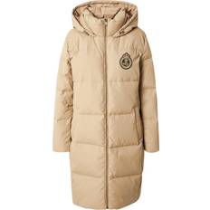 Lauren Ralph Lauren Dame Frakker Lauren Ralph Lauren Steppmantel Mit Label-Badge - Beige/Marine/Goldgelb/Dunkelrot