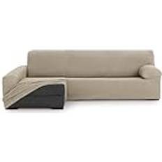 Linen Loose Covers Eysa Beige Linen Left Long Arm Chaise Longue 170 x 110 x 310 cm Loose Sofa Cover