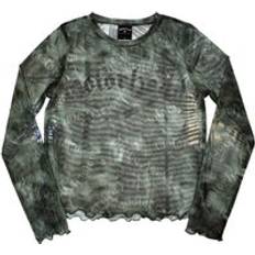 Elastane/Lycra/Spandex Blouses Motörhead Mesh Long Sleeved Crop Top - Green