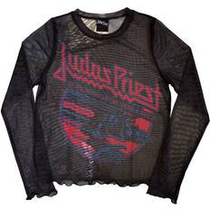 Modal Blouses Judas Priest Vengeance Mesh Crop Top - Black