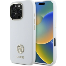 Guess Apple iPhone 16 Pro Handyhüllen Guess Silicone Logo Strass 4G Case for iPhone 16 Pro