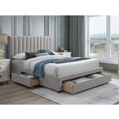 Betten-Sets Vente-unique Bett mit 3 Schubladen Matratze 160 x 200 cm Beige Betten-Sets