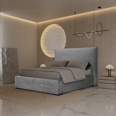 Bed Packages Fun-Möbel Polsterbett Doppelbett 180x200 cm Harmony Grau