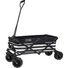 Utility Wagons Creative Outdoor Distributor Collapsible Folding Wagon Cart for Cargo All Terrain Beach Park Garden Sports & Camping Black & White Stripes