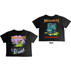 Black Blouses Megadeth Contaminated Crop Top - Back Print
