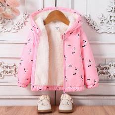 18-24M Jackets Shein Casual Cute Ditsy Floral Jacket - Pink