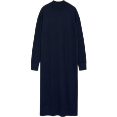 Blå - Strikkede kjoler Mango Vieira Round Neckline Knitted Dress - Dark Navy Blue