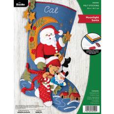 Moonlight Santa Felt Applique 18 Stocking Making Kit