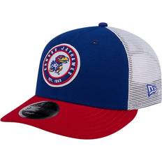 New Era Basketball Sports Fan Apparel New Era Men's Royal Kansas Jayhawks Throwback Circle Patch 9FIFTY Trucker Snapback Hat