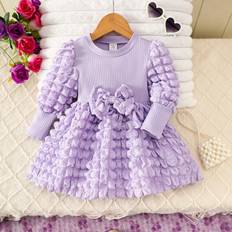 Shoulder Straps Dresses Children's Clothing Shein Cute Puff Sleeve Dress - Autumn/Winter