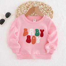 9-12M Hoodies Children's Clothing Shein Colorful Letter Print Long Sleeve Hoodie - Colorful