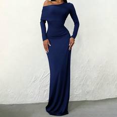 Long Dresses - Wrap-Around Shein Elegant Extra Long Wrap Waist Dress - Multicolor