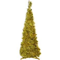 Gold Christmas Trees Northlight Gold Tinsel Pop-Up Artificial Unlit Christmas Tree 48"