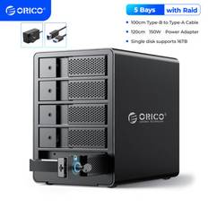 Orico 5 bay usb 3.0 external hard drive enclosure raid 010/jbod for 3.5'' hdd Black