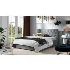 Bed Packages Fun-Möbel Polsterbett Schlafzimmerbett Lorena 140x200 cm Komplettset Grau