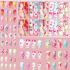Nagelprodukter Temu Cartoon Press-on Nails Set - Short Square Shape