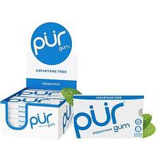 Gluten Free Chewing Gums Pür Gum Aspartame Free Peppermint 12 Tray