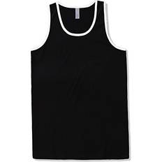 Berne Men's Basic Athletic Jersey Tank Top - Black/White