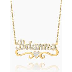 Name necklace gold Dorado Iced Heart Name Necklace