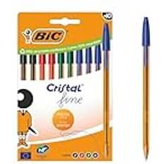Bic Cristal Original Fine Kulspetspennor 0.8 mm Set of 10