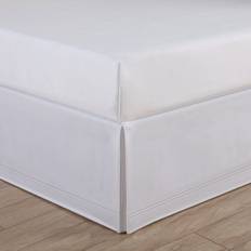 Microfiber Valance Sheets Baratta Stitch Tailored Bed Skirt 14 in Queen Valance Sheet White