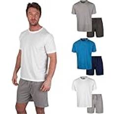 Men - White Pyjamas Light & Shade Crew Neck T-Shirt and Short Pyjama Set - White