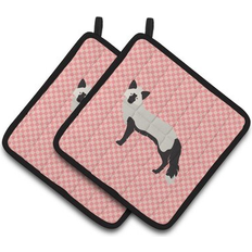Polyester Pot Holders Caroline's Treasures Fox Check Potholder 7.5 L x 7.5 W Pot Holder Silver