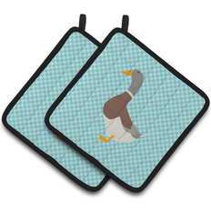 Pot Holders on sale Caroline's Treasures Saxony Sachsenente Duck Blue Check Decorated Holder 7.5 x 7.5 Pot Holders Blue, Multicolour, White