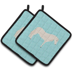 Pot Holders on sale Caroline's Treasures Paso Fino Horse Blue Check Decorated Holder 7.5 x 7.5 Pot Holders Multicolour, Blue