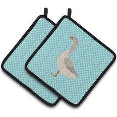 Pot Holders on sale Caroline's Treasures Steinbacher Goose Blue Check Decorated Holder 7.5 x 7.5 Pot Holders Blue, White, Multicolour
