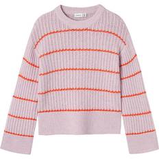 Rosa Strickpullover Name It Nkftitina Pullover - Flieder/Rot