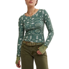 Stof Basislagen Free People We The Pretty Little Thermal Combo - Pine Combo