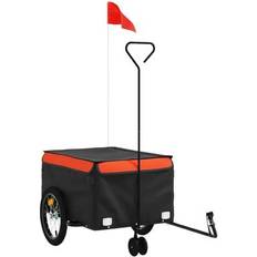 vidaXL Cykelvagn Svart Och Orange 45 kg Järn